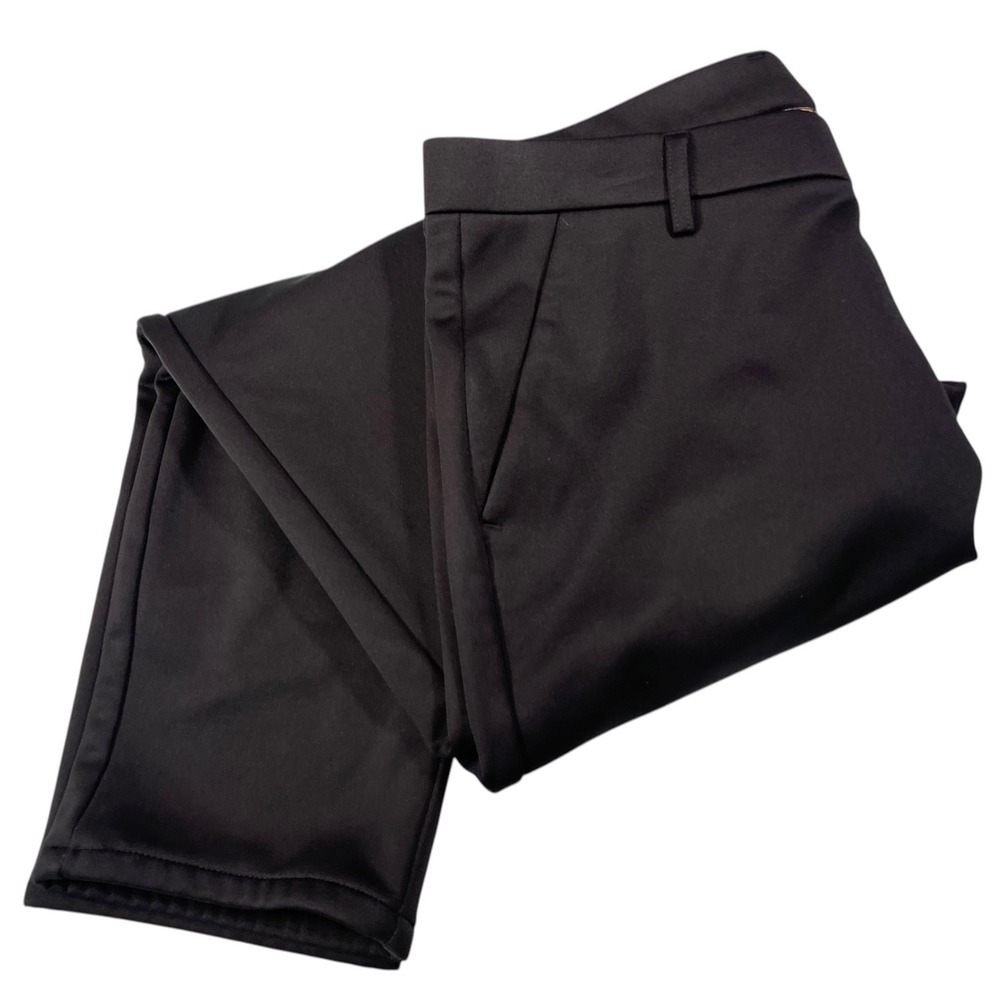 Oukai Sto 36x30 Black Dress Pants Fleece Lined Tapered Trousers Dark Academia